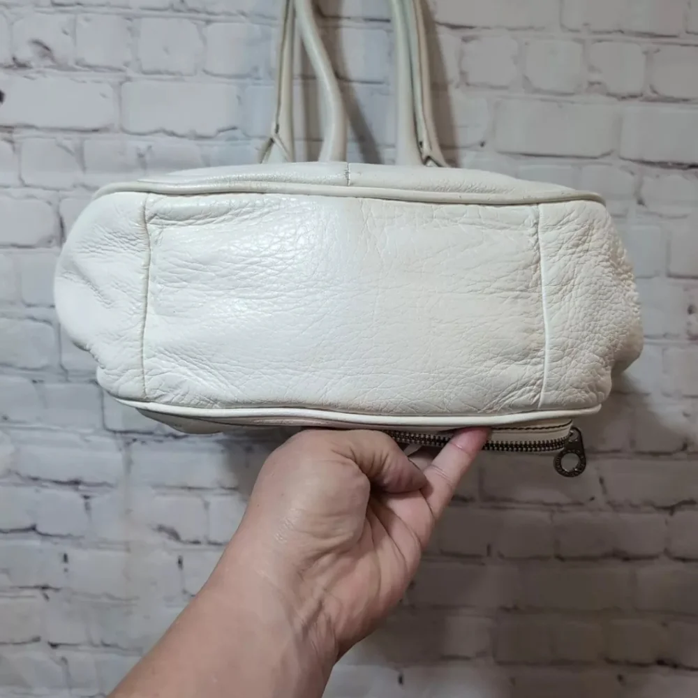 Marc by Marc Jacobs White Leather Soft Shot Large Hobo